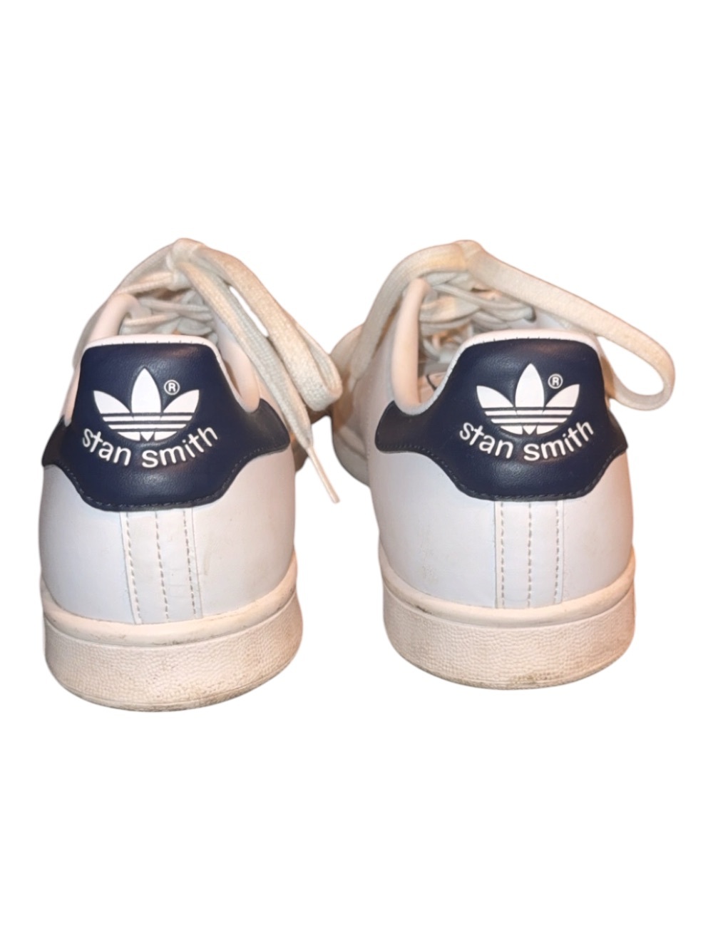 Adidas Stan Smith Women's White Leather Sneakers with Navy Heel